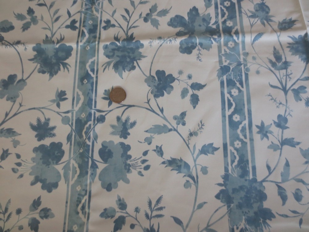 5215. Bloomcraft FLORAL VINE STRIPE Polished COTTON FABRIC – 53″ x 4-5/8 yds.