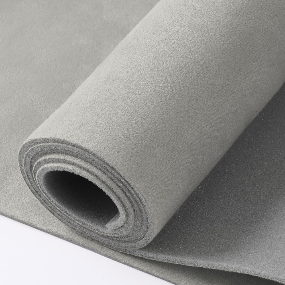 Light Gray Suede Auto Headliner Fabric 108×60 Inch Foam Backing Car Roof Wrap