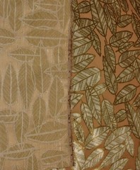 POLLACK ASSOCIATES LEAF PLUSH MIMOSA CARAMEL JACQUARD VELVET FABRIC BY THE YARD