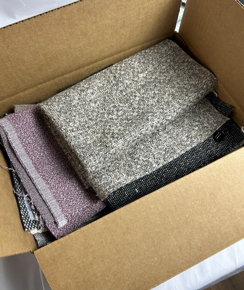 8 lb Box Mixed Colors Italian Luxury Fabric Remnants Scrap Pieces Free Shipping