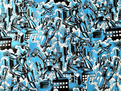 Alexander Henry “Tokyo Bots” Space Robots One Yard – LAST