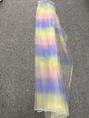 Rainbow Tulle Fabric Silver Glitter Stars Lace Fabric for Wedding Tulle Dress