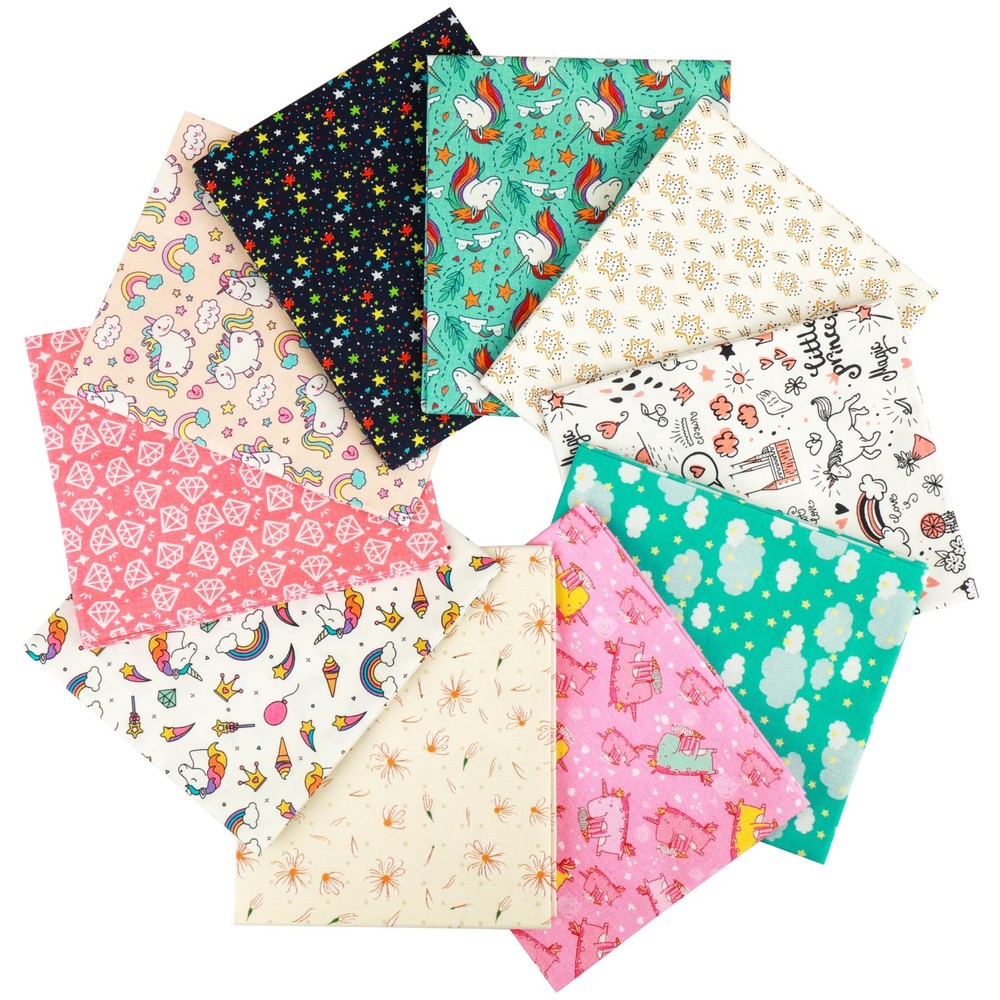 -25 Options- 100 Cotton Quilting Fabric Bundles 10pcs Fat Quarters 18”x21”-Me…