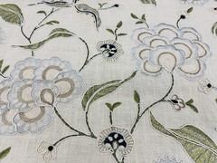 GP & J Baker Jacobean Floral Fabric- Lamorna Embroidery Linen 2.15 yds BF10798.1