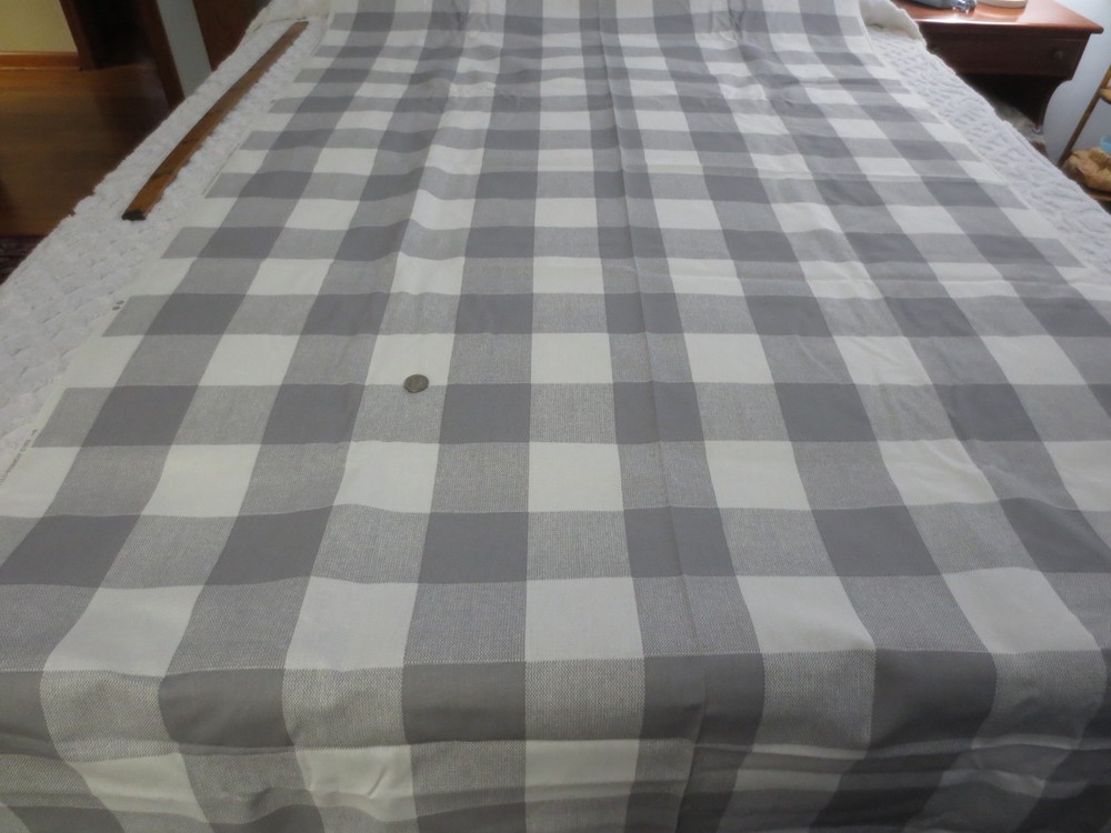 4829. Covington Upholstery GREY & WHITE BUFFALO CHECK Fabric – 45″ x 6 yds.