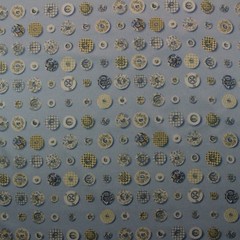 DURALEE ANNABELL PORCELAIN BLUE ASSORTED BUTTONS 100% COTTON FABRIC BY YARD 54″W