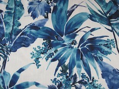 CHIVASSO CURTAIN FABRIC DESIGN “Tropical” 3.6 METRES BLUE MONSOON COLLECTION