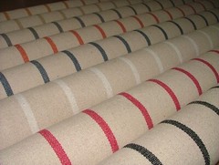 French Grain Sack Stripe Cotton Linen Look Curtain Upholstery Cushion Fabric