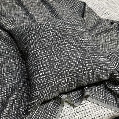 Fabric By The Yard Black And White Abstract Crosshatch Polyester Upholstery