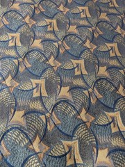 Vintage Home Decor Fabric Shades Of Blue, Green, Yellow And Orange 3.33yd X 55″