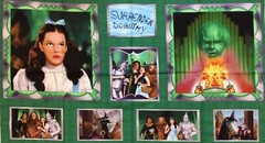 PNL87 Wizard of Oz Emerald City Dorothy Cotton Quilt Fabric Panel 23×44 Rare OOP