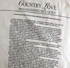 COUNTRY LOVE 35″ Wall Hanging/Lap Quilt Fabric Panel PLUS DIY 5″ Sachet Fabric