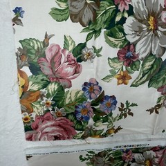Fabric Stanley King Studios Screen Print Teflon Finish Floral 2 Pieces