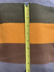 Over 1 Yard Brown Tan Orange Stripes Striped Sweater Fabric Polyester Cotton