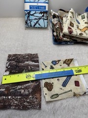 Fabric Scraps Lot Of 14 Pieces 4”-44” W Quilting Crafts Western Horses Outdoors