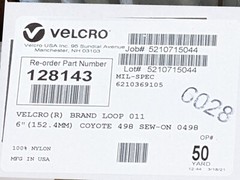 Velcro brand Sewn On Tape, Loop/Soft Side, 6″/152mm, US Made Mil-Spec