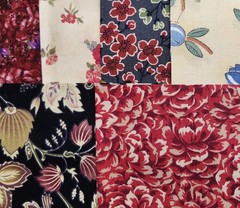 54 pc Lot of 5″ Quilt Fabric Square Precuts Florals 2 Each of 27 Designs