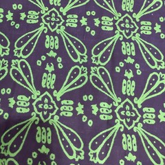 Vibrant Green Blue Ethnic Seamless Pattern Boho Floral Fabric 52x 34 1.44 Yards
