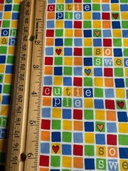 3.5 yds x 44” Lil Ones Dena Designs Colorful Squares Cotton Fabric Unisex Baby