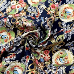 Japanese Fabric Squares 6 Pcs, 6 Different Black Wrapping Cloth Fish Floral R…
