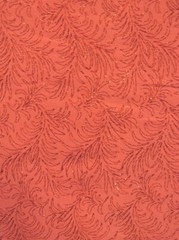 SALMON PINK Fabric With Metallic Copper Embroidery