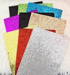 Glitter Faux Leather Sheets (10pc Bundle) DIY Bows Crafts | Multicolored Pack