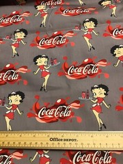 CUSTOM MADE…1 Yard Betty Boop Coca-Cola Cotton Fabric 36” X 54” Coke Movies L