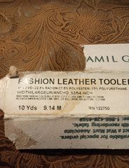 AMIL GROUP Fashion Leather Tooled Brown Fabric 53/54″ Wide Yds PVC Blend 7.5 yds
