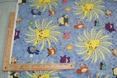 Pokemon Pikachu Eevee Vintage Cotton Quilting Fabric 1 Yd 20″x 60 Fast Shipping