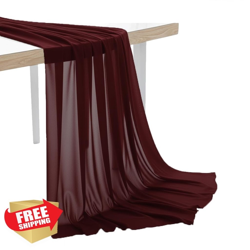 MDS-MEGADECORSUPPLY 25 YARD Burgundy Chiffon Fabric