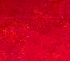 By 1/2 Yd Island Batik Cotton Quilt Store Fabric Red Tone on Tone Scrolls