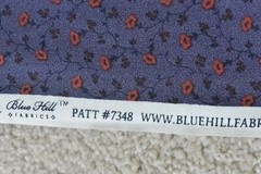 By 1/2 Yd, Orange Calico on Violet Cotton, Blue Hill/Colonial Prints/Morgan,B975
