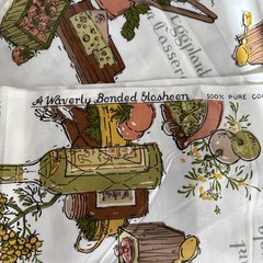 A Waverly Bonded Fabric “Brunch” 100% Pure Combed U,S. Cotton 100×36 Inches.