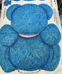 Vintage Blue Teddy Bear Sew Cut Pillow Panel