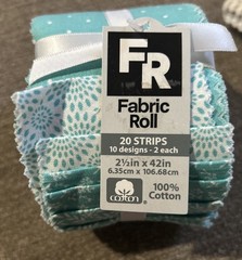 Turquoise Fabric Jelly Roll 42″ Cotton 20 Strips 2.5″ x 42″-Jo-Ann 20 Designs