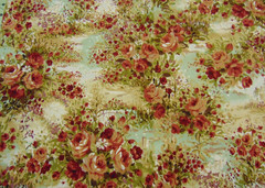 JoAnn Quilting Cotton Fabric Vintage Rose Garden Print 1yd x 44″