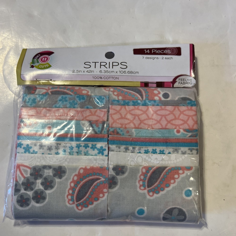 Fabric Editions Grayson Fabric Strips 14 Pc 2.5” x 42” Cotton Quilt Jelly Roll