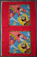 2005 Sponge Bob & Patrick Viacom 2 Pillow Panels NEW 17 1/2 x 44 BubbleTime