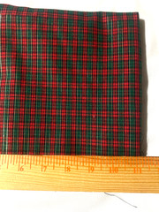 Lot of 3 woven cotton plaid remnants/green & red plaid checks(see listing )