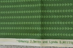 By 1/2 Yd, Green Heart-Stripes on Green Quilt Cotton, Avlyn/Smith/Milligan,P4474