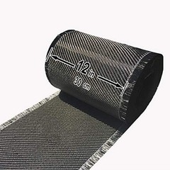 Tela De Fibra De Carbono-2X2 Tejido De Sarga 3KILO 220G 5 Ft X 12” Paquete De 1