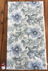 Vtg Concord Leyland Dupont Teflon Blue Floral Cotton Fabric 2.5yds x 56.5”