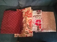COTTON FABRIC BUNDLE #1 – FLORAL/ABSTRACT/DOTS IN WHITE/YELLOW/RED/PINK/BLUE +