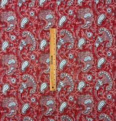 BALLARD DESIGNS LANDSBURY RED PAISLEY FLORAL MULTIUSE FABRIC 1.1 YARD 54″W