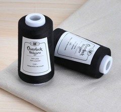 ilauke 4 x 3000 Yards Serger Thread Spools Black Polyester Sewing