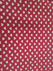 Lot of Fabric, pink with white polka dots, red with white hearts, 1lb 10lb