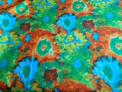 Neon Multicolor flowers synthetic fabric by the yard – Black Light! See pics