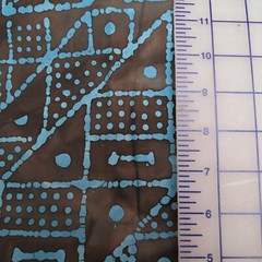 Batik Cotton Quilt Fabric 1 3/8 yards Geometric Blue Brown Craft Material #710