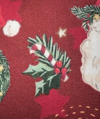 FERN XL SCRAP 10X22″ Christmas Holiday *Jolly Santa* Portrait Faces Red Fabric