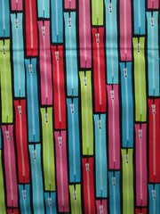 ZIPPERS SEWING ITEMS ZIPPER SEW ITEM BRIGHT COLORS COTTON FABRIC FQ